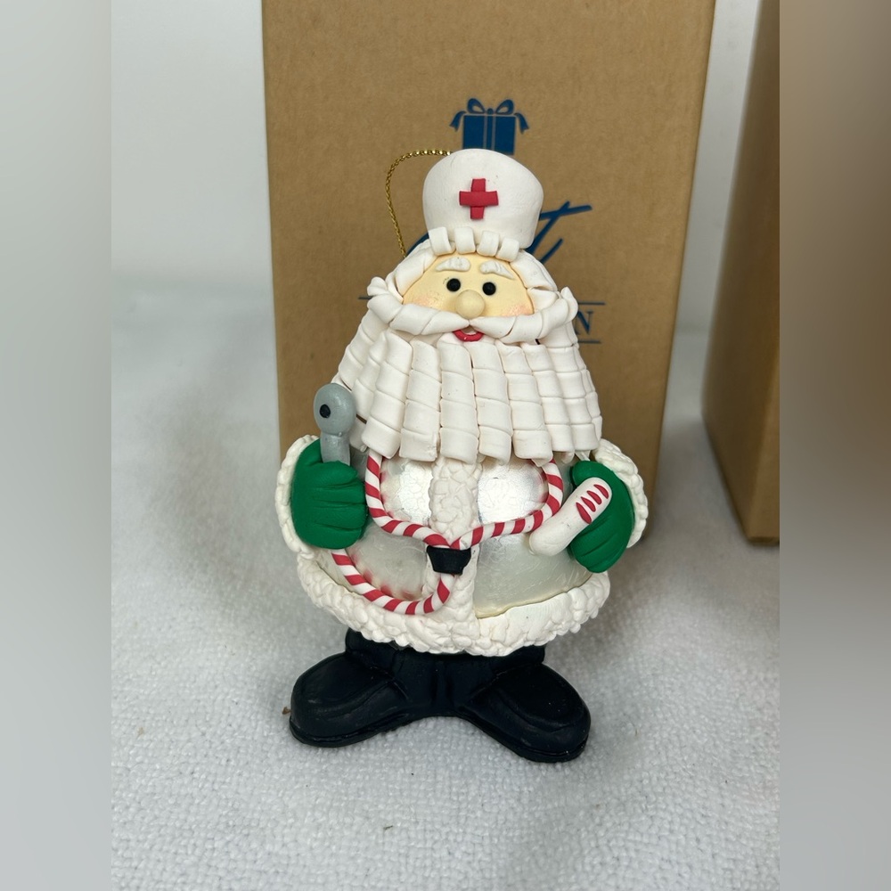 2 - Avon NOS VTG '1998' Occupational Santa Ornaments (Nurse & Fireman) - Picture 6 of 17